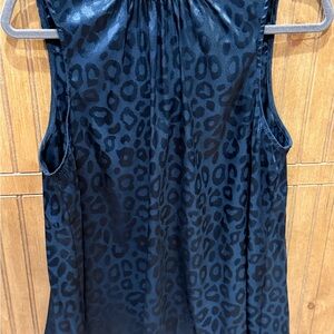 Savanna Jane Black Satin Leopard-Print Sleeveless Camisole